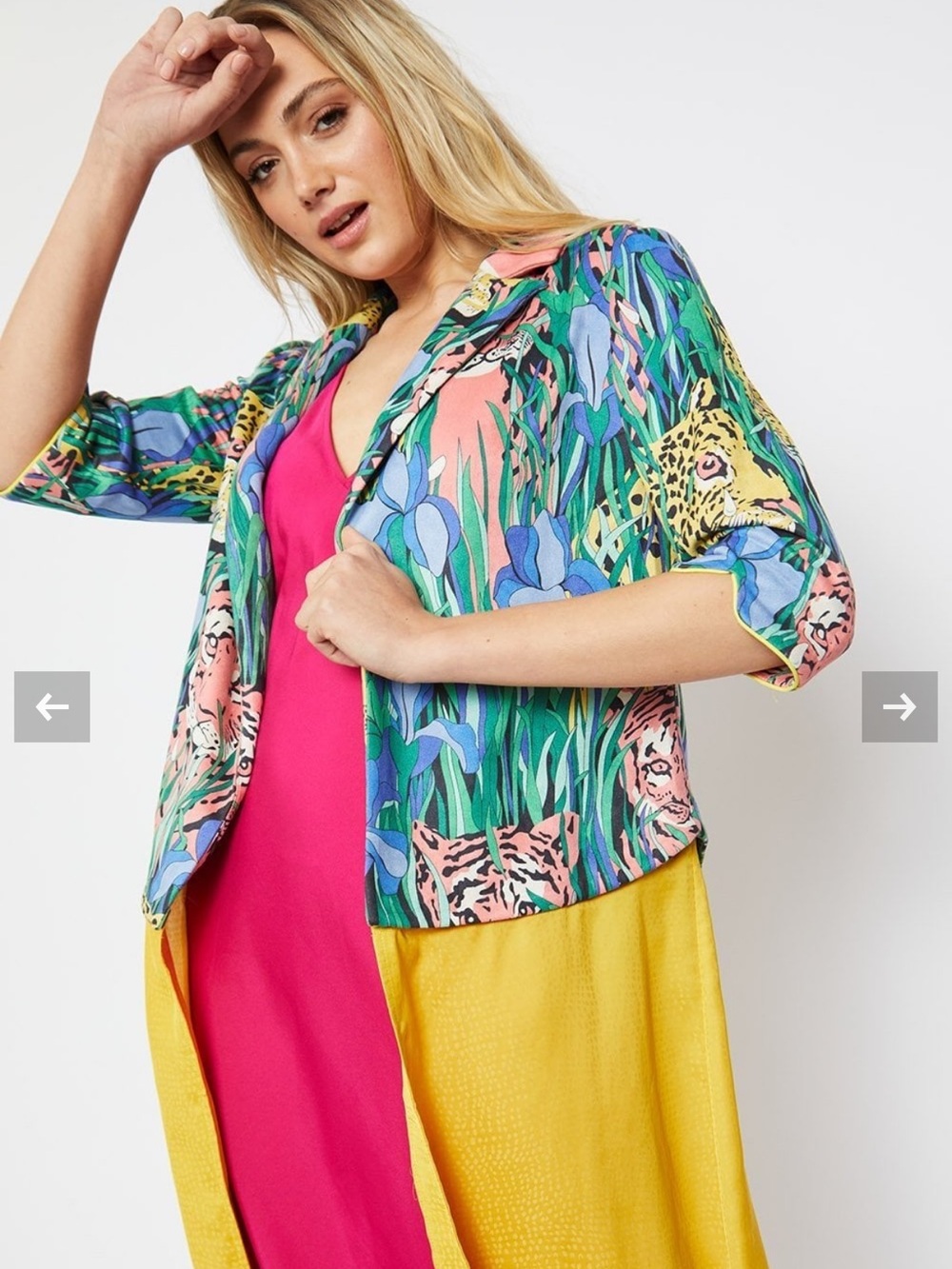 Jayley Multi Faux Suede Digital Print Jacket